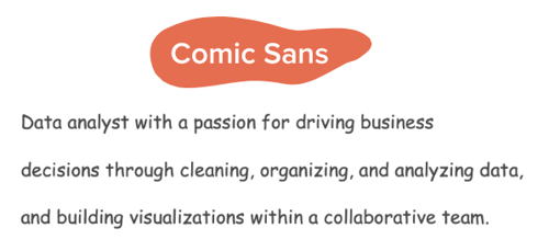 worst resume fonts: comic sans